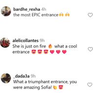 Fans react to Carson's Tudum entry. (Image via Instagram/@sofiacarson)